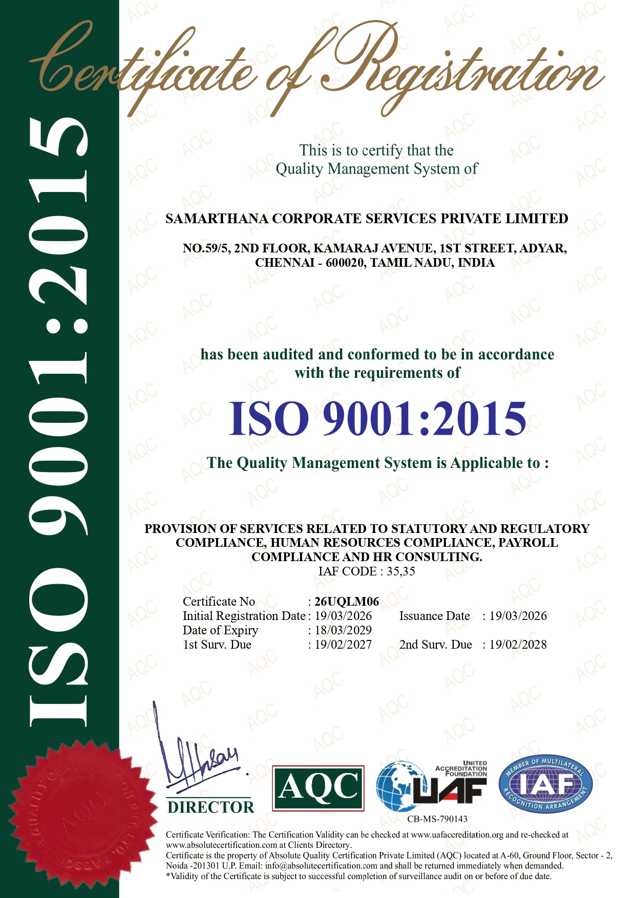 ISO Certificate
